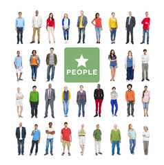 Sticker - Group of Multiethnic Diverse Colorful People