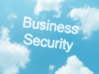 cloud words with design on blue sky background