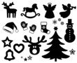 Icon Set Weihnachten, schwarz, Vektor, freigestellt