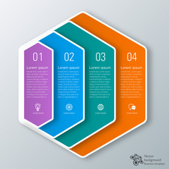 Wall Mural - Infographics Vector Background 4-Step Process