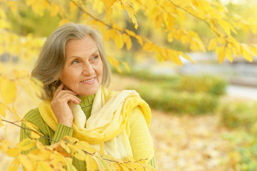 Senior woman in park