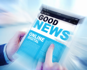 Canvas Print - Digital Online Update Good News Concepts