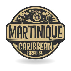 Wall Mural - Stamp or label with the name of Martinique