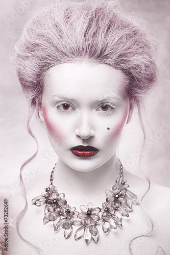 Obraz w ramie Portrait of beautiful young woman with stylish make-up