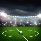 Fototapeta Sport - soccer field center and ball