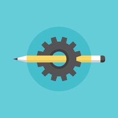 Aufkleber - Creating process flat icon illustration