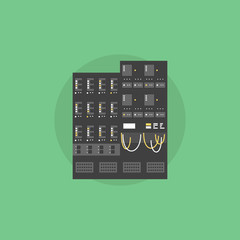 Aufkleber - Network server flat icon illustration