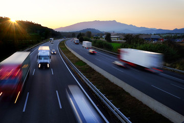 Buzy traffic on highway.