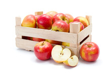 Ripe Apples In Wooden Carte