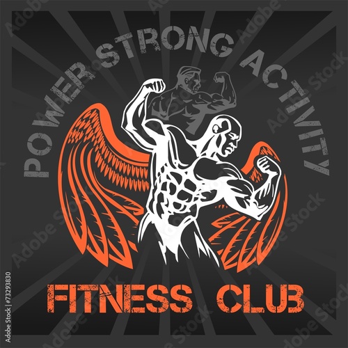 Naklejka dekoracyjna GYM Bodybuilding - vector emblem