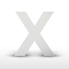 White Letter X Isolated On White
