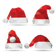 Santa Claus hat isolated on a white backgrounds, vector illustra