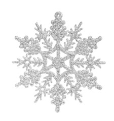 Silver snowflake isolated on the white