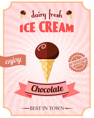 Canvas Print - Chocolate ice cream poster