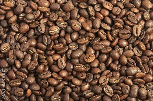 Naklejka - mata magnetyczna na lodówkę Coffee beans background