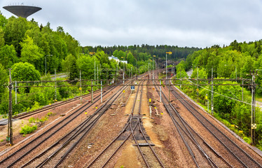 Canvas Print - View of Flemingsberg station near Stockholm, Sweden