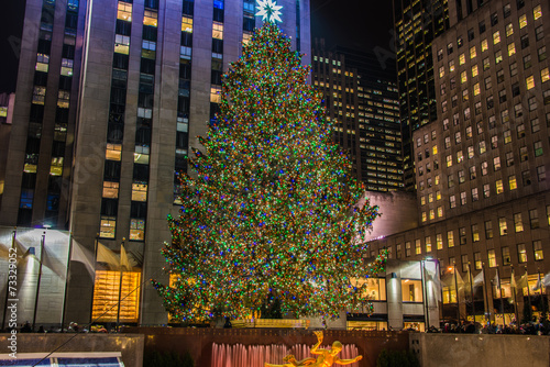 Fotomural New York - DECEMBER 20, 2013: Christmas Tree at Rockefeller cent