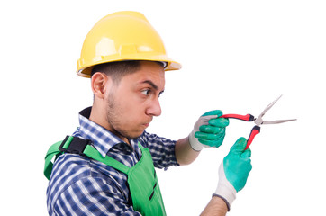 Industrial worker isolated on the white background