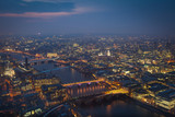 Fototapeta Londyn - Top view Millennium bridge and St. Paul's cathedral, London Engl