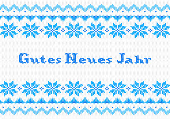 Wall Mural - gestrickte Neujahrs - Karte