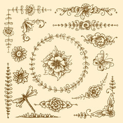 Wall Mural - Vintage decorative elements