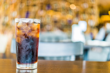 Canvas Print - Cola glass on bokeh background