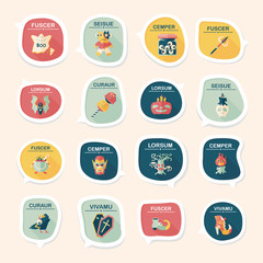  Halloween bubble speech banner design flat background set, eps10