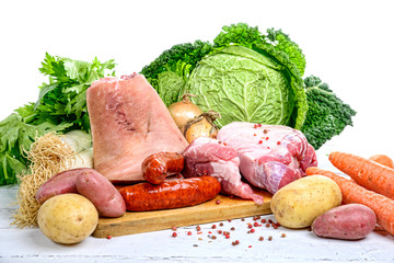 Wall Mural - vegetables and meat for the pot-au-feu