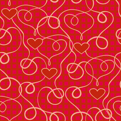 Wall Mural - seamless pattern with hearts