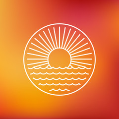 Aufkleber - Vector sun emblem in outline style