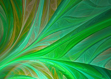 Abstract Green Fractal Leaf