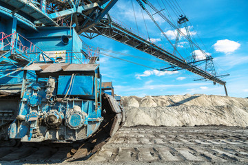 Mining machinery in the mine