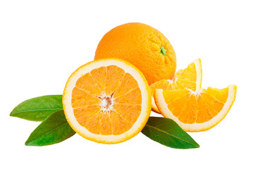 Wall Mural - Fresh Orange Fruits  white background