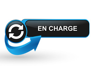 Sticker - en charge sur bouton web design bleu