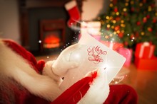 Composite Image Of Santa Checking His List