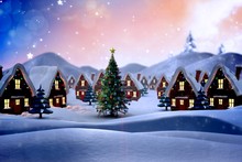 Composite Image Of Cute Christmas Village