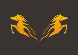 Fototapeta Konie - Horse logo abstract vector