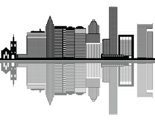 Poster - houston city skyline