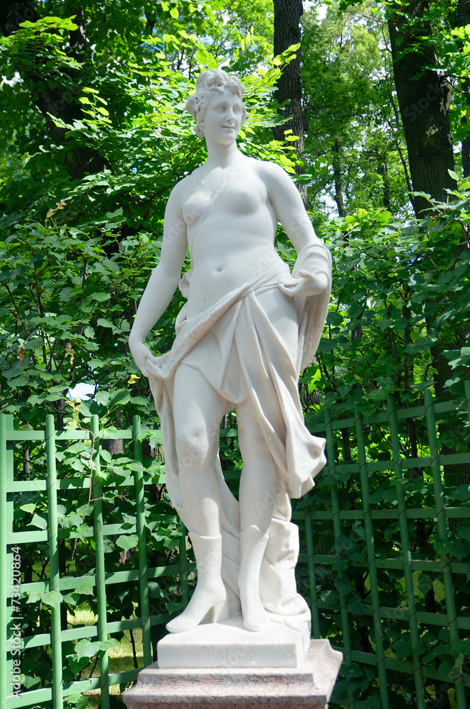 Sculpture of Talia, Summer Garden, Saint Petersburg - obrazy, fototapety, plakaty 