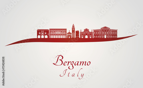 фотографія  Bergamo skyline in red