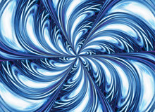 Blue Kaleidoscope Motion Pattern. Space Flower Shape