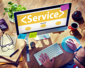 Wall Mural - Digital Online Service Office Working Concept