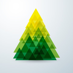 Wall Mural - Christmas tree abstract triangle with green creative art geometr