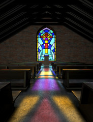 Poster - Stained Glass Window Church