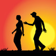 © majivecka - Vector silhouette of couple.