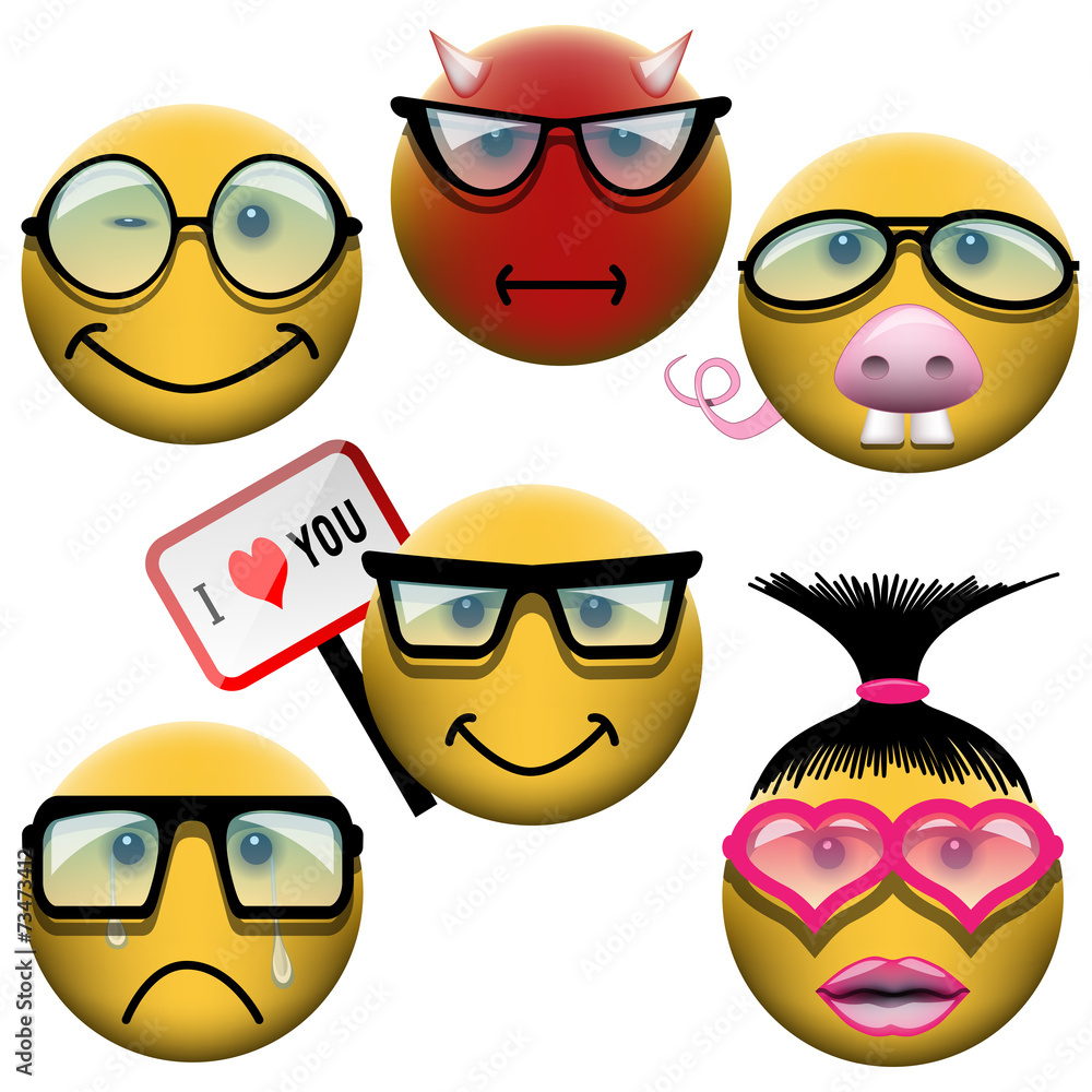 Smiley Set Vector Smiley set Stock Vector | Adobe Stock