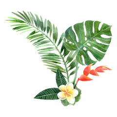 Wall Mural - watercolor tropical plants