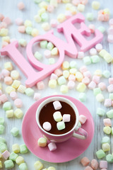 Fototapete - Hot chocolate and marshmallow
