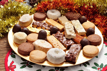 Poster - turron, polvorones and mantecados, typical christmas confections