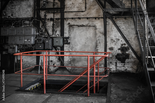 Naklejka - mata magnetyczna na lodówkę rusty industrial ruine